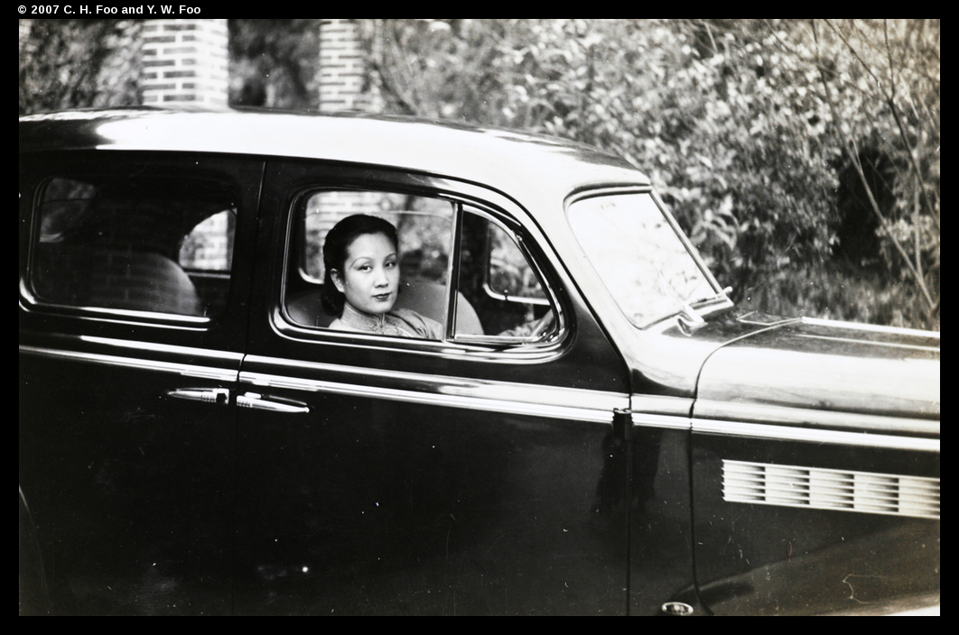 Lan Yezhen in a 1937 Buick. Chungking, 1938.